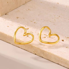 Heart gold earrings